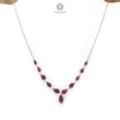 Rubellite Tourmaline Beads Chain Necklace: 32.00cts Natural Untreated Pink Tourmaline 925 Sterling Silver Plain Pear 5*4mm - 9*6mm 20"