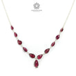 Rubellite Tourmaline Beads Chain Necklace: 32.00cts Natural Untreated Pink Tourmaline 925 Sterling Silver Plain Pear 5*4mm - 9*6mm 20"