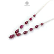 Rubellite Tourmaline Beads Chain Necklace: 32.00cts Natural Untreated Pink Tourmaline 925 Sterling Silver Plain Pear 5*4mm - 9*6mm 20"