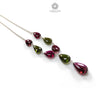 Watermelon Rubellite Tourmaline Beads Chain Necklace: 50.50cts Natural Untreated Tourmaline 925 Silver Plain Oval 9*7.5mm - 15*11mm 22"