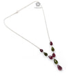 Watermelon Rubellite Tourmaline Beads Chain Necklace: 50.50cts Natural Untreated Tourmaline 925 Silver Plain Oval 9*7.5mm - 15*11mm 22"