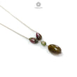 Watermelon Tourmaline Beads Chain Necklace: 58.25cts Natural Untreated Tourmaline 925 Sterling Silver Plain Oval 8*7.5mm - 21*13mm 22"