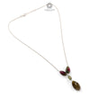 Watermelon Tourmaline Beads Chain Necklace: 58.25cts Natural Untreated Tourmaline 925 Sterling Silver Plain Oval 8*7.5mm - 21*13mm 22"