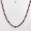 Raspberry Ruby Faceted Beads Necklace: 126.40cts Natural Untreated Ruby 925 Sterling Silver Hexagon Shape 5mm - 6.5mm 18"