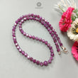 Raspberry Ruby Faceted Beads Necklace: 126.40cts Natural Untreated Ruby 925 Sterling Silver Hexagon Shape 5mm - 6.5mm 18"