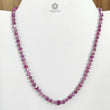 Raspberry Ruby Faceted Beads Necklace: 126.40cts Natural Untreated Ruby 925 Sterling Silver Hexagon Shape 5mm - 6.5mm 18"