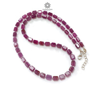 Raspberry Purple Ruby Faceted Beads Necklace 94.05cts 