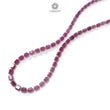 Raspberry Purple Ruby Faceted Beads Necklace: 94.05cts Natural Untreated Ruby 925 Sterling Silver Fancy Shape 6mm 16"