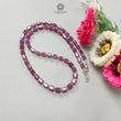 Raspberry Purple Ruby Faceted Beads Necklace: 94.05cts Natural Untreated Ruby 925 Sterling Silver Fancy Shape 6mm 16"