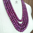 Red Ruby Beads Necklace : 3037.30cts Natural Untreated Unheated Ruby Plain Rondelle Beads Multi Strand 15" - 20" 10mm - 17mm Necklace