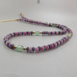 Zoisite Ruby & Blue Sapphire Gemstone Beads Necklace: 18.54gms Natural Ruby, Green Quartzite Gemstone Plain Rondelle Brass Necklace 4mm 18"