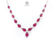 Rubellite Tourmaline Beads Chain Necklace: 34.35cts Natural Untreated Pink Tourmaline 925 Sterling Silver Plain Pear 6*5mm - 9*7mm 20"