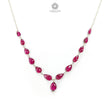 Rubellite Tourmaline Beads Chain Necklace: 34.35cts Natural Untreated Pink Tourmaline 925 Sterling Silver Plain Pear 6*5mm - 9*7mm 20"