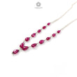 Rubellite Tourmaline Beads Chain Necklace: 34.35cts Natural Untreated Pink Tourmaline 925 Sterling Silver Plain Pear 6*5mm - 9*7mm 20"