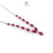 Rubellite Tourmaline Beads Chain Necklace: 34.35cts Natural Untreated Pink Tourmaline 925 Sterling Silver Plain Pear 6*5mm - 9*7mm 20"