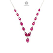 Rubellite Tourmaline Beads Chain Necklace: 34.35cts Natural Untreated Pink Tourmaline 925 Sterling Silver Plain Pear 6*5mm - 9*7mm 20"