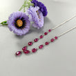 Rubellite Tourmaline Beads Chain Necklace: 34.35cts Natural Untreated Pink Tourmaline 925 Sterling Silver Plain Pear 6*5mm - 9*7mm 20"