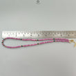 Ruby Gemstone Beads Necklace: 23gms Natural Untreated Ruby, Blue Sapphire Plain Rondelle Brass Necklace 4.5mm - 5mm 18"