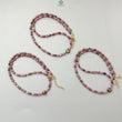 Golden & Pink Sapphire Gemstone Beads Necklace: Natural Untreated Unheated Sapphire Plain Oval Shape Brass Necklace 18" 1 Strand