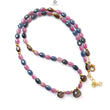 Pink, Blue & Golden Sapphire Gemstone Beads Necklace: Natural Untreated Unheated Sapphire Plain Oval Heart Shape Brass Necklace 18" 1 Strand