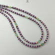 Zoisite Ruby & Blue Sapphire Gemstone Beads Necklace: Natural Untreated Ruby, Green Quartzite Plain Rondelle Brass Necklace 4mm 18" 1 Strand