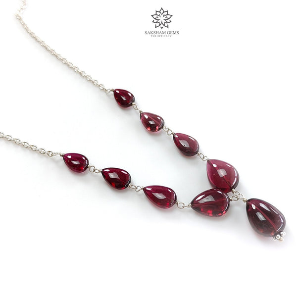 Rubellite Tourmaline Beads Chain Necklace 41.50cts