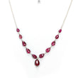 Rubellite Tourmaline Beads Chain Necklace: 34.50cts Natural Untreated Pink Tourmaline 925 Sterling Silver Plain Pear 6*5mm - 10.5*8mm 20"