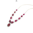 Rubellite Tourmaline Beads Chain Necklace: 34.50cts Natural Untreated Pink Tourmaline 925 Sterling Silver Plain Pear 6*5mm - 10.5*8mm 20"