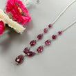 Rubellite Tourmaline Beads Chain Necklace: 34.50cts Natural Untreated Pink Tourmaline 925 Sterling Silver Plain Pear 6*5mm - 10.5*8mm 20"