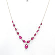 Rubellite Tourmaline Beads Chain Necklace: 37.40cts Natural Untreated Pink Tourmaline 925 Sterling Silver Plain Pear 5*4mm - 11*8mm 21"