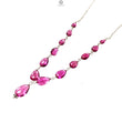 Rubellite Tourmaline Beads Chain Necklace: 37.40cts Natural Untreated Pink Tourmaline 925 Sterling Silver Plain Pear 5*4mm - 11*8mm 21"