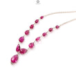 Rubellite Tourmaline Beads Chain Necklace: 37.40cts Natural Untreated Pink Tourmaline 925 Sterling Silver Plain Pear 5*4mm - 11*8mm 21"