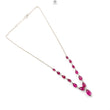 Rubellite Tourmaline Beads Chain Necklace: 37.40cts Natural Untreated Pink Tourmaline 925 Sterling Silver Plain Pear 5*4mm - 11*8mm 21"