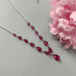 Rubellite Tourmaline Beads Chain Necklace: 37.40cts Natural Untreated Pink Tourmaline 925 Sterling Silver Plain Pear 5*4mm - 11*8mm 21"