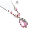 Watermelon Tourmaline Beads Chain Necklace 34.50cts