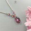 Watermelon Tourmaline Beads Chain Necklace: 34.50cts Natural Untreated Tourmaline 925 Sterling Silver Plain Oval 6*4.5mm - 16*12mm 21"