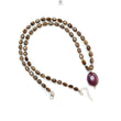 Golden Chocolate Sapphire Gemstone Beads Necklace: 24.06gms Natural Ruby, Sapphire Plain Oval 925 Silver Necklace 6*5mm - 8*5.5mm 22"