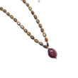 Golden Chocolate Sapphire Gemstone Beads Necklace: 24.06gms Natural Ruby, Sapphire Plain Oval 925 Silver Necklace 6*5mm - 8*5.5mm 22"