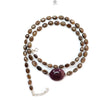 Golden Chocolate Sapphire Gemstone Beads Necklace: 28.11gms Natural Ruby, Sapphire Plain Oval 925 Silver Necklace 6*5mm - 8*6mm 20"