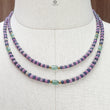 Zoisite Ruby & Blue Sapphire Gemstone Beads Necklace: Natural Untreated Ruby, Green Quartzite Plain Rondelle Brass Necklace 18" 1 Strand