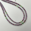 Zoisite Ruby & Blue Sapphire Gemstone Beads Necklace: Natural Untreated Ruby, Green Quartzite Plain Rondelle Brass Necklace 18" 1 Strand