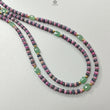 Zoisite Ruby & Blue Sapphire Gemstone Beads Necklace: Natural Untreated Ruby, Green Quartzite Plain Rondelle Brass Necklace 18" 1 Strand