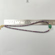 Zoisite Ruby & Blue Sapphire Gemstone Beads Necklace: Natural Untreated Ruby, Green Quartzite Plain Rondelle Brass Necklace 18" 1 Strand