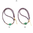 Zoisite Ruby & Blue Sapphire Gemstone Beads Necklace: Natural Untreated Ruby, Green Quartzite Plain Rondelle Brass Necklace 18" 1 Strand