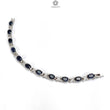925 Sterling Silver Bracelet : 15.17gms Natural Blue Sapphire Gemstone With CZ Oval Normal Cut Prong Set Tennis Bracelet 7.5"