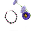 Quartz & Ruby Beads Bracelet : 7.78gms 925 Sterling Silver Green Quartz And Pink Ruby Briolette Cushion Checker Cut Bracelet 8.25"