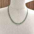 Quartz & Ruby Beads Necklace : 8.5gms 925 Sterling Silver Ruby Green Quartz Briolette Faceted Cushion Necklace 19"