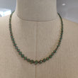 Quartz & Ruby Beads Necklace : 8.5gms 925 Sterling Silver Ruby Green Quartz Briolette Faceted Cushion Necklace 19"