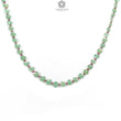 Quartz & Ruby Beads Necklace : 8.5gms 925 Sterling Silver Ruby Green Quartz Briolette Faceted Cushion Necklace 19"
