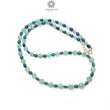 Sapphire & Quartz Beads Necklace : 11.65gms 925 Sterling Silver Blue Sapphire Green Quartz Briolette Faceted Plain Oval Cushion Necklace 18"